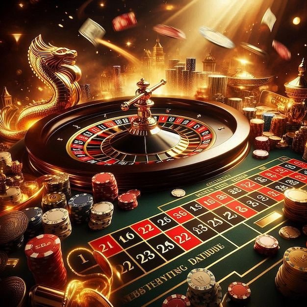 Papan taruhan European Roulette dengan zona taruhan dalam dan luar